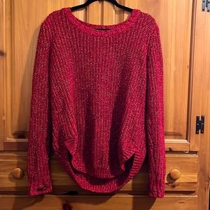 Knit Sparkling Red Sweater!
